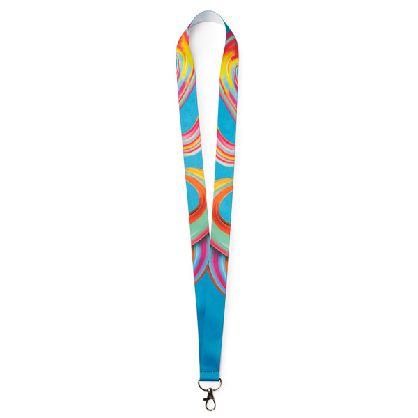 Lanyard promocional de poliéster con mosquetón personalizado por sublimación