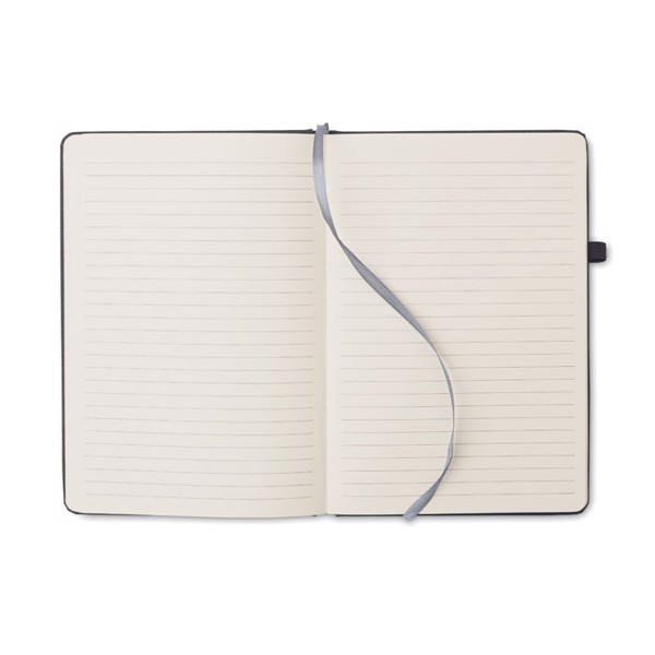 Recycled PU A5 lined notebook Baobab - Black