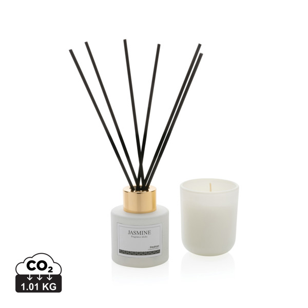 Ukiyo candle and fragrance sticks gift set - White