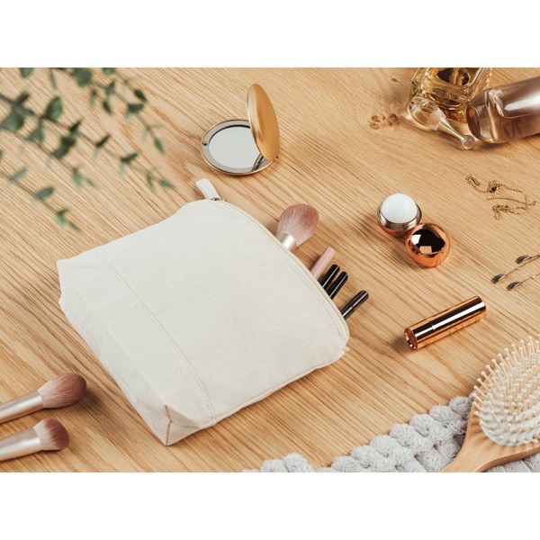 KAYLA. Double-sided round aluminum mirror with magnetic closure - Silver