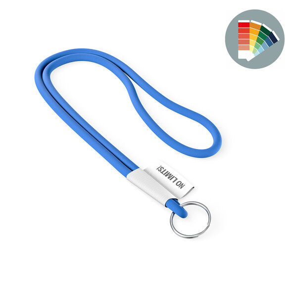 Polyester 2-tone cord lanyard with full colour label - Own PMS / Ring hook