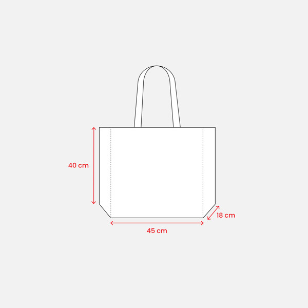 Not Woven Laminated Shopping Bag With Long Colored Handles And Gusset - White