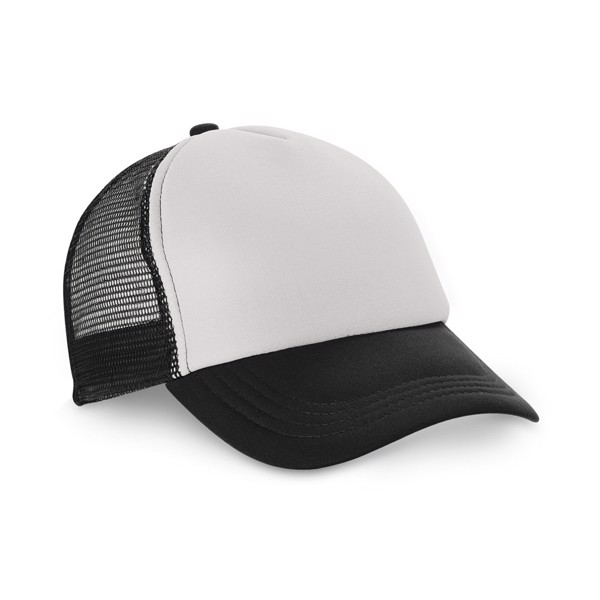 NICOLA. Casquette en polyester et filet (150 g/m²) - Noir