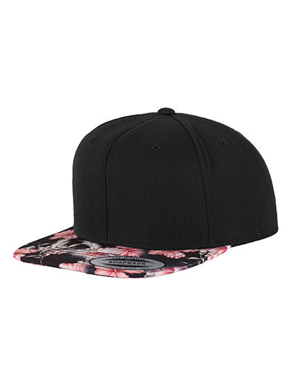 Floral Snapback - Black / Red  / One Size