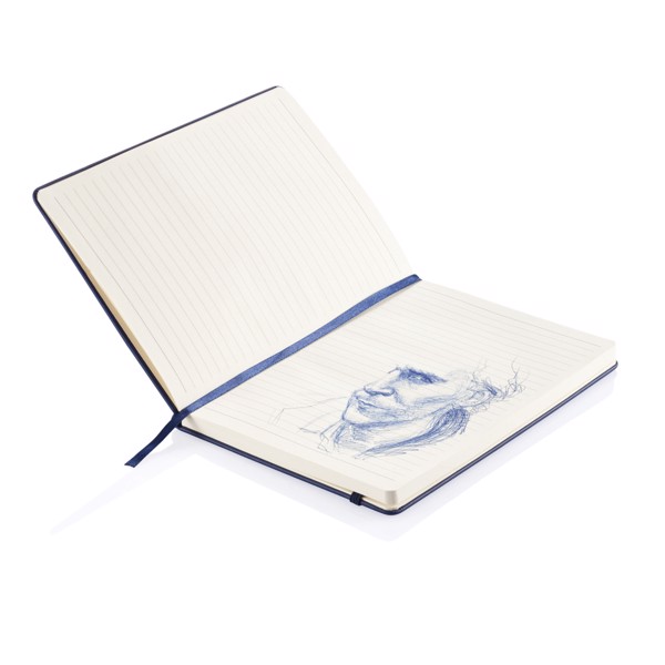 Carnet A5 à couverture rigide en PU - Bleu Marine