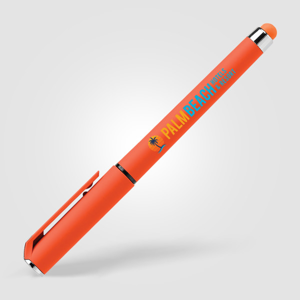 Stylo Islander Softy Brights Gel avec Stylet - Orange / Sérigraphie