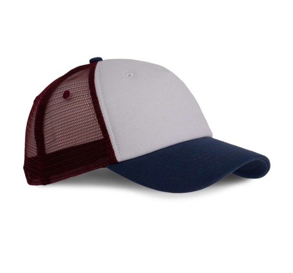 Trucker Cap - 5 Panels - White / Indigo / Wine