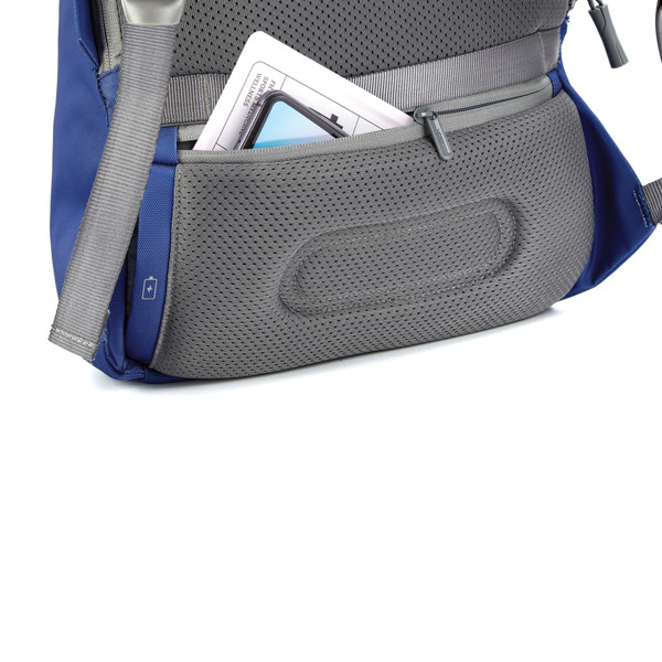 Bobby Soft, anti-theft backpack - Royal Blue / Grey