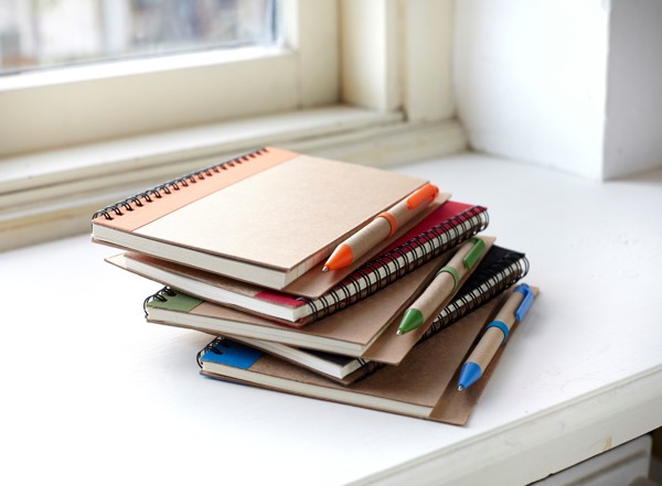 Notitieboek Stella | Gerecycled karton | Gelinieerd | Balpen - geel