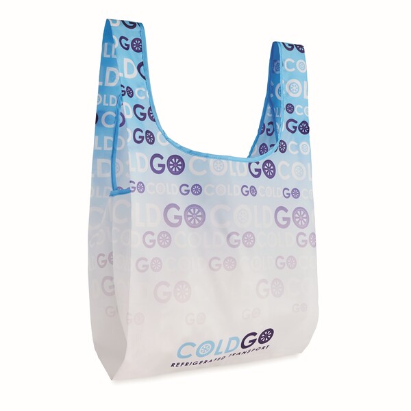Full colour foldable recycled polyester (rPET) bag with inside pocket - Full colour