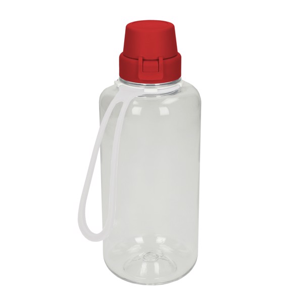 Drink Bottle "School" Incl. Strap, 1.0 L - Transparent / White