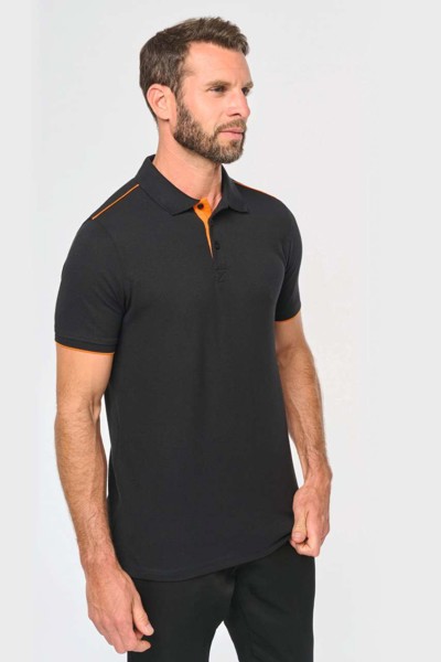 Muška kontrastna polo majica kratkih rukava Daytoday - Bijela / Navy / 3XL