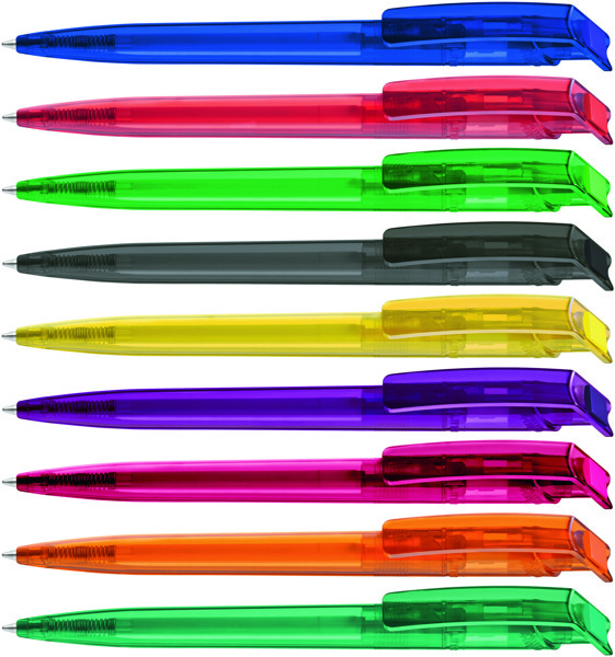 RECYCLED PET PEN transparent guľôčkové pero - Žltá