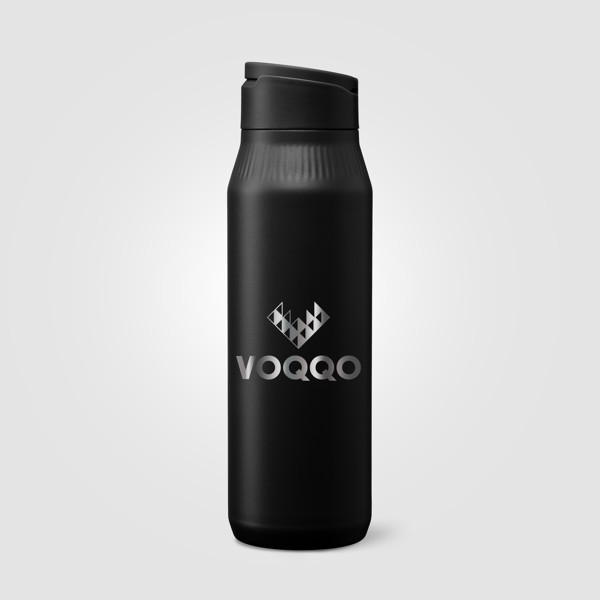 Majesty Stainless Steel Selfie Stand Bottle - 750  ml - Black / Silkscreen