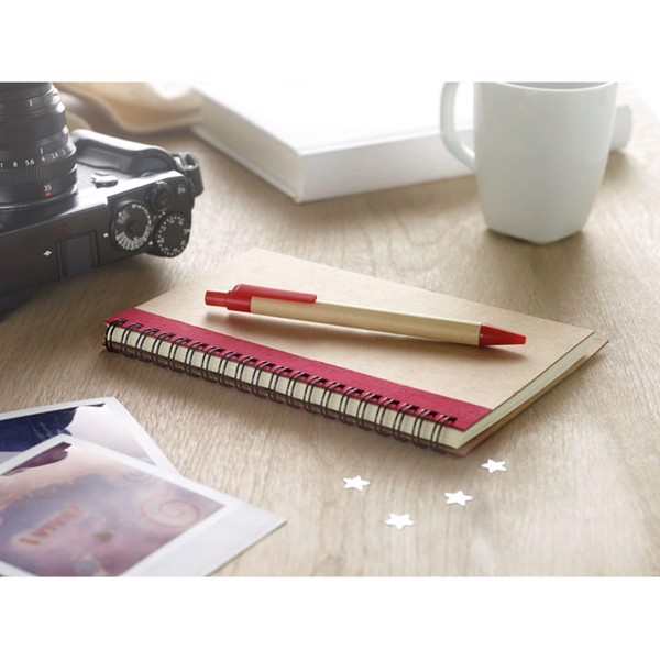 B6 recycled notebook with pen Sonora Plus - Orange