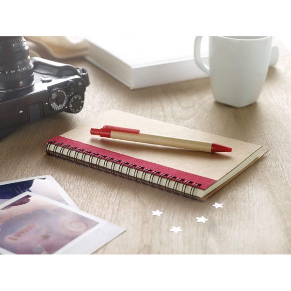 Bloc-notes recyclé et stylo Sonora Plus - Noir