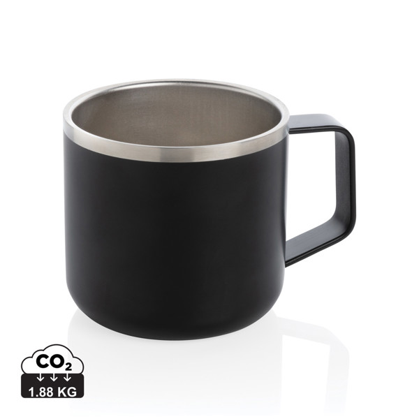 Xd Collection camp mug, 350ml, stainless steel - Black
