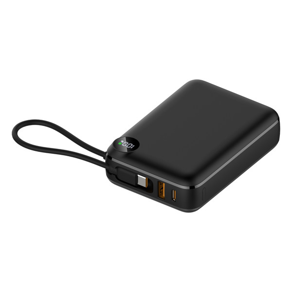Compact power bank 20000mAh with LED display - WHITE