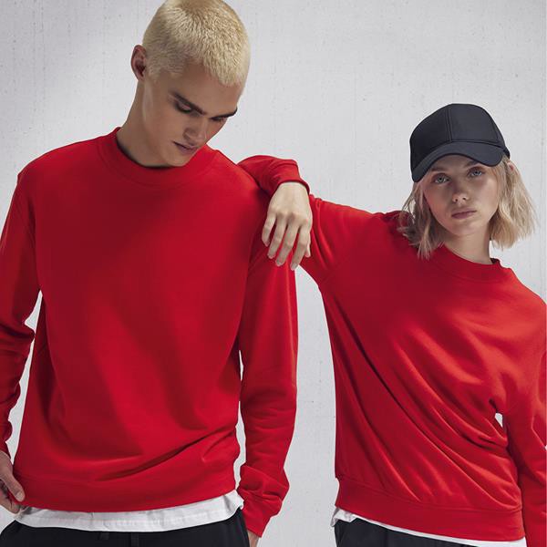 Sweatshirt B&C Id.332 Crew 80/20 - Cinza Mesclado Escuro / L