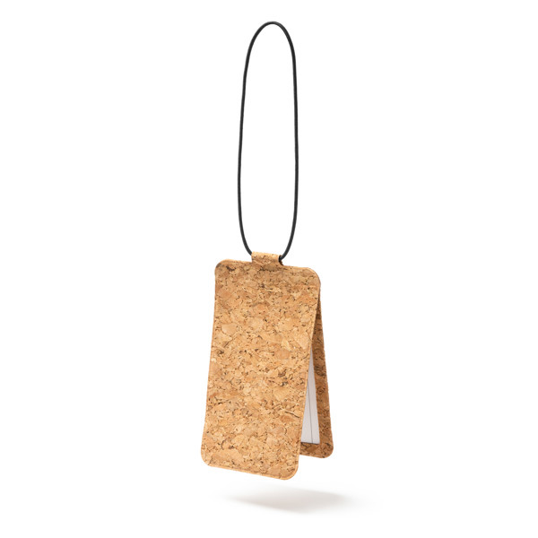 Identificador de maleta personalizado de corcho con tarjeta identificadora