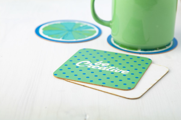 Paper Coaster CreaPint, Square - White