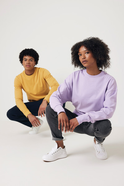 Sweater à col rond en coton recyclé Iqoniq Kruger - Lavender / S