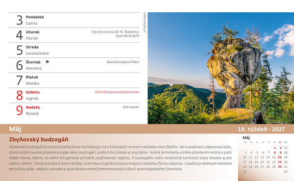 Kalendár 55 turistických NAJ Slovenska