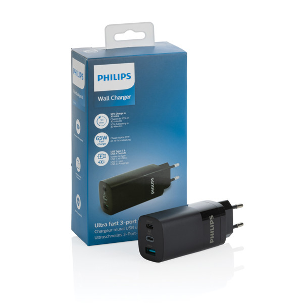 Philips 65W Ultra-Schnell-PD 3-Port-USB-Wandladegerät