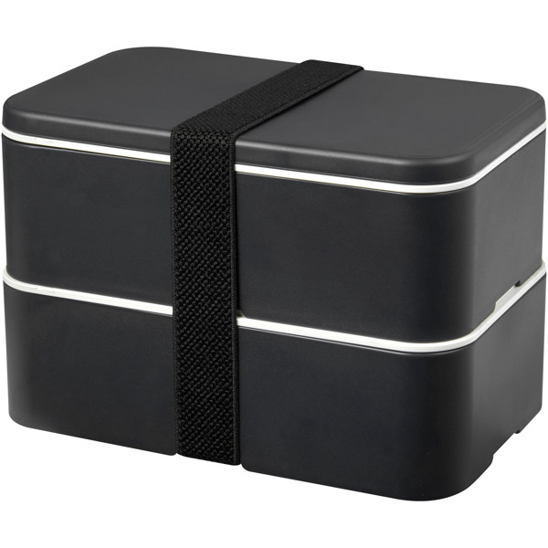 MIYO Renew Doppel-Lunchbox - granitfarben / granitfarben / schwarz