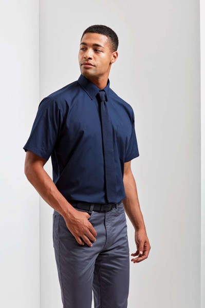 Men's Short Sleeve Poplin Shirt - White / 4XL