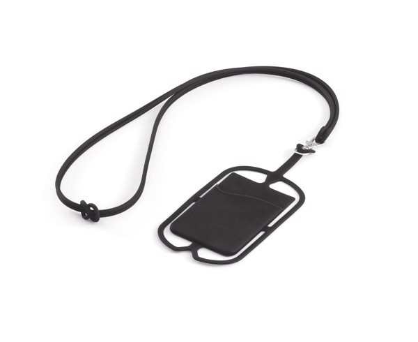 NICOLAUS. Card holder with smartphone holder - Black