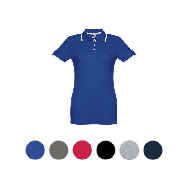 THC ROME WOMEN. Polo bicolor para senhora - Cinzento / XL