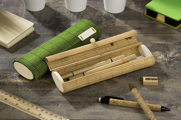 Bamboo pencil case TITA - light green