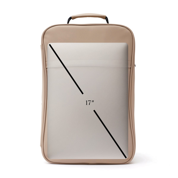 Vinga Baltimore laptop backpack 17 inch, PU - Greige