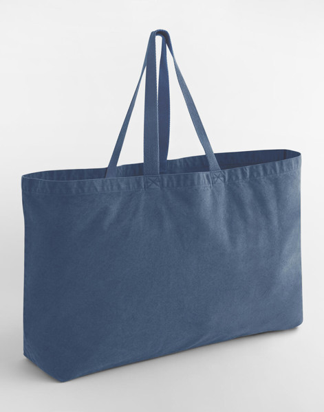 Garment Dyed Oversized Tote Bag - Vintage Black / ONE SIZE