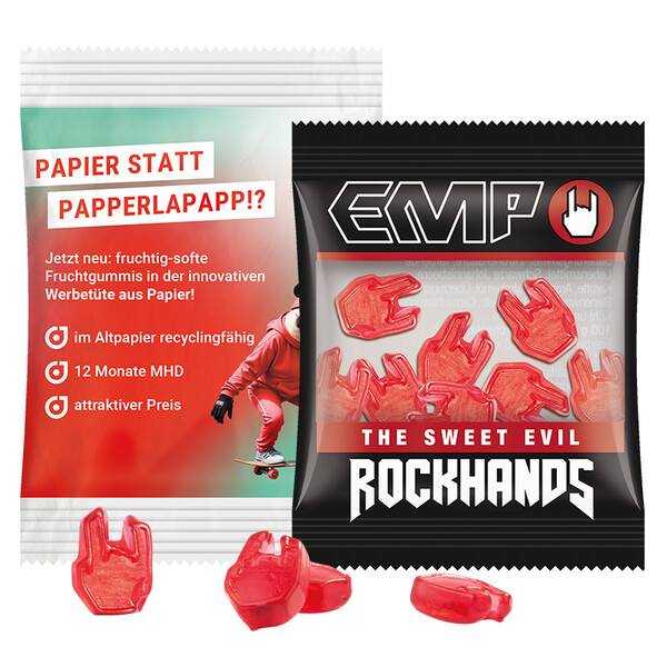 Jelly gum mini bag 10g, special shapes, recycable PaperPlus Pro white