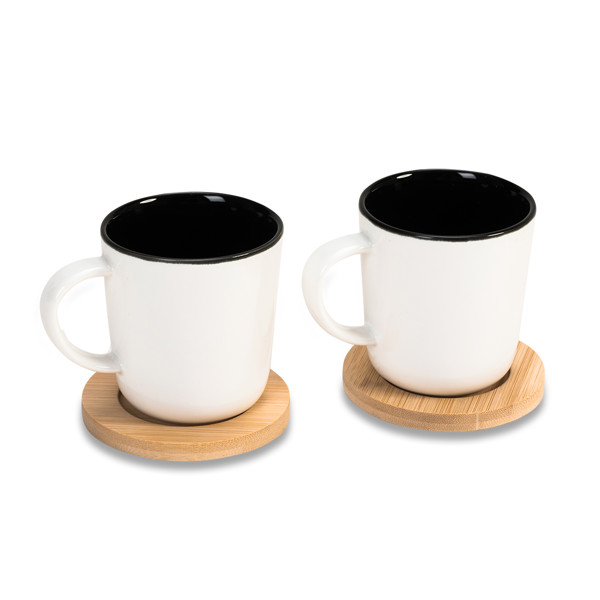 Kerala set of 2 ceramic mugs - White