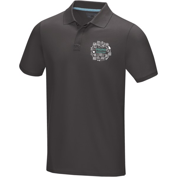 Polo para homem em material de orgânico "Graphite" - Cinza tempestade / XS