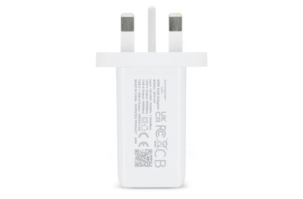 Adaptateur secteur Xoopar ICE-G 65 W GaN avec prise britannique - Blanc