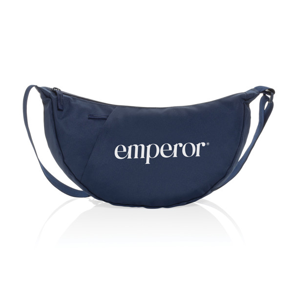 Sac bandoulière XL en rPET AWARE™ Crescent - Bleu Marine