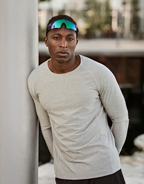 Long Sleeve Cooldry Tee - Grey Melange / M