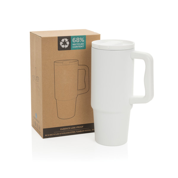 Embrace Leakproof aus RCS recyceltem Edelstahl 900ml - Weiß