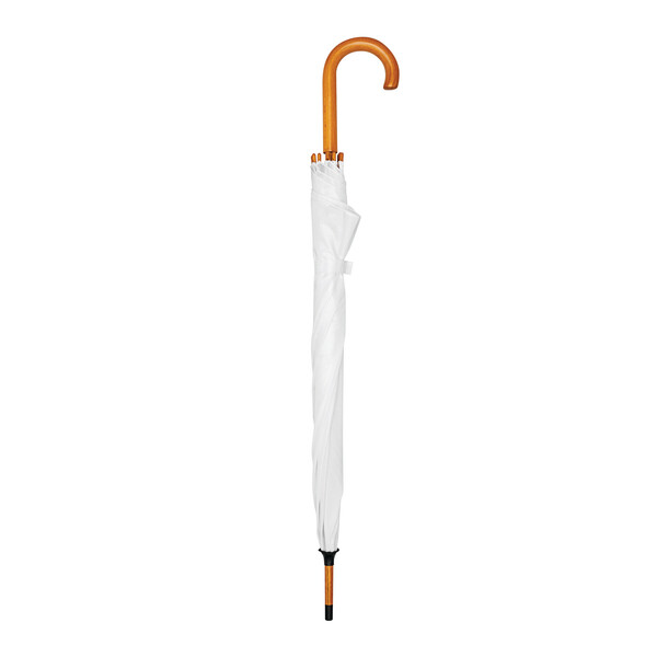 Automatic Wooden Stick Umbrella Jazz - White