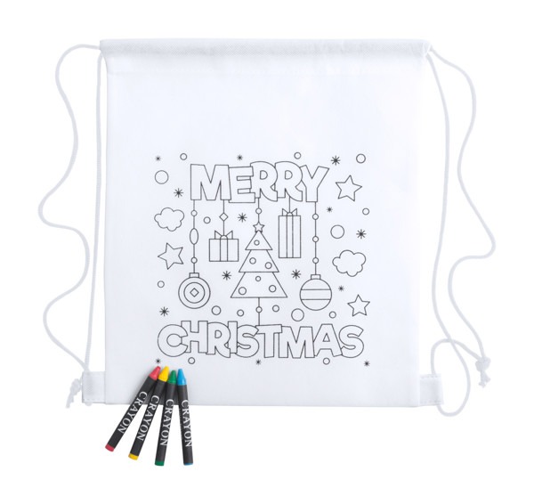 Colouring Drawstring Bag Kertran - White