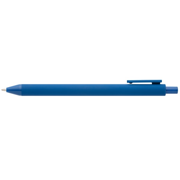 Stylo Bloom en plastique recyclé avec corps soft-touch et mécanisme rétractable - Bleu roi / Jet d’encre 4 couleurs
