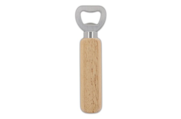 Bottle opener with wooden handle