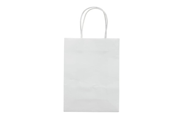 Eko kraft papirnata vrečka, 120g/m², majhna velikost - Bela