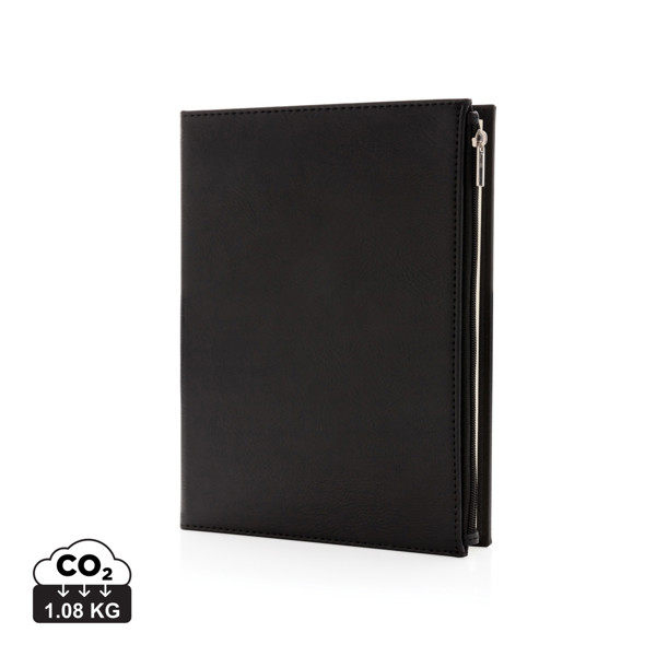 Swiss Peak A5 PU notebook with zipper pocket