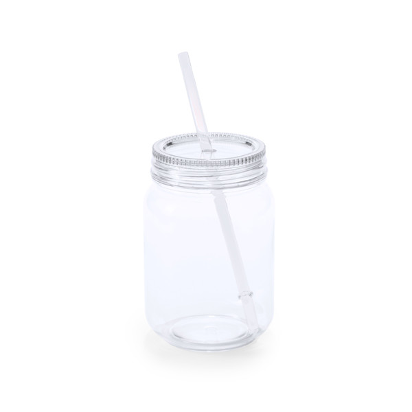 Heisond 500ml Glass Drinking Jar With Matching Straw for sale from