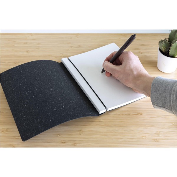 Recycled Leather Refillable Paper Notebook A5 - Black